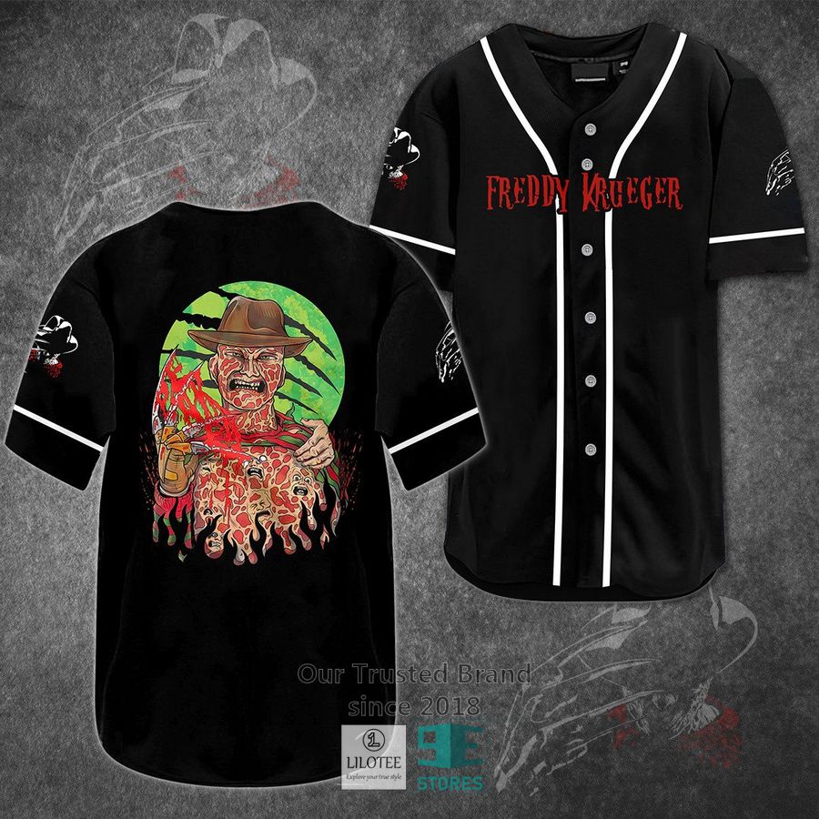 Freddy Krueger Horror Movie Baseball Jersey baseball jersey product view 1