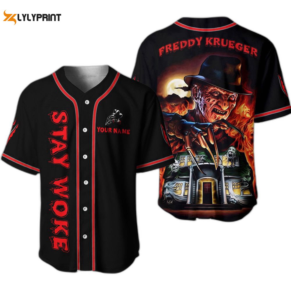 Freddy Krueger Jersey, Personalized Freddy Krueger Baseball Jersey For Men Women - lylyprint.com baseball jersey product view 1