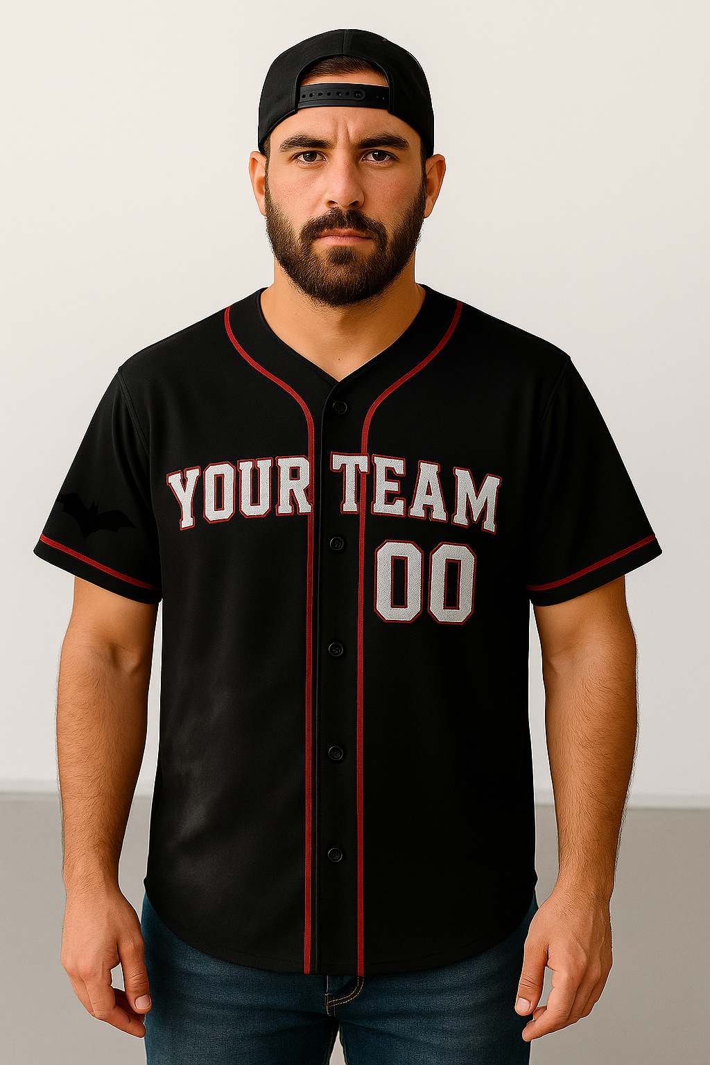 Shadow Fog Halloween Baseball Jersey – Custom Name & Number | Unisex Spooky Sportswear baseball jersey product view 2