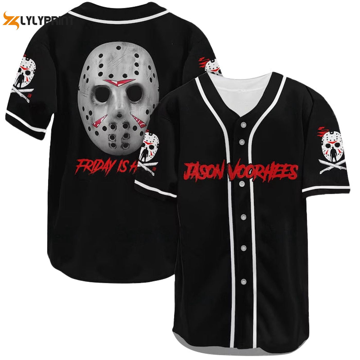 Friday Is Halloween Jason Voorhees Baseball Jersey - Gift for Men Women - Gift for Men Women - lylyprint.com baseball jersey product view 1
