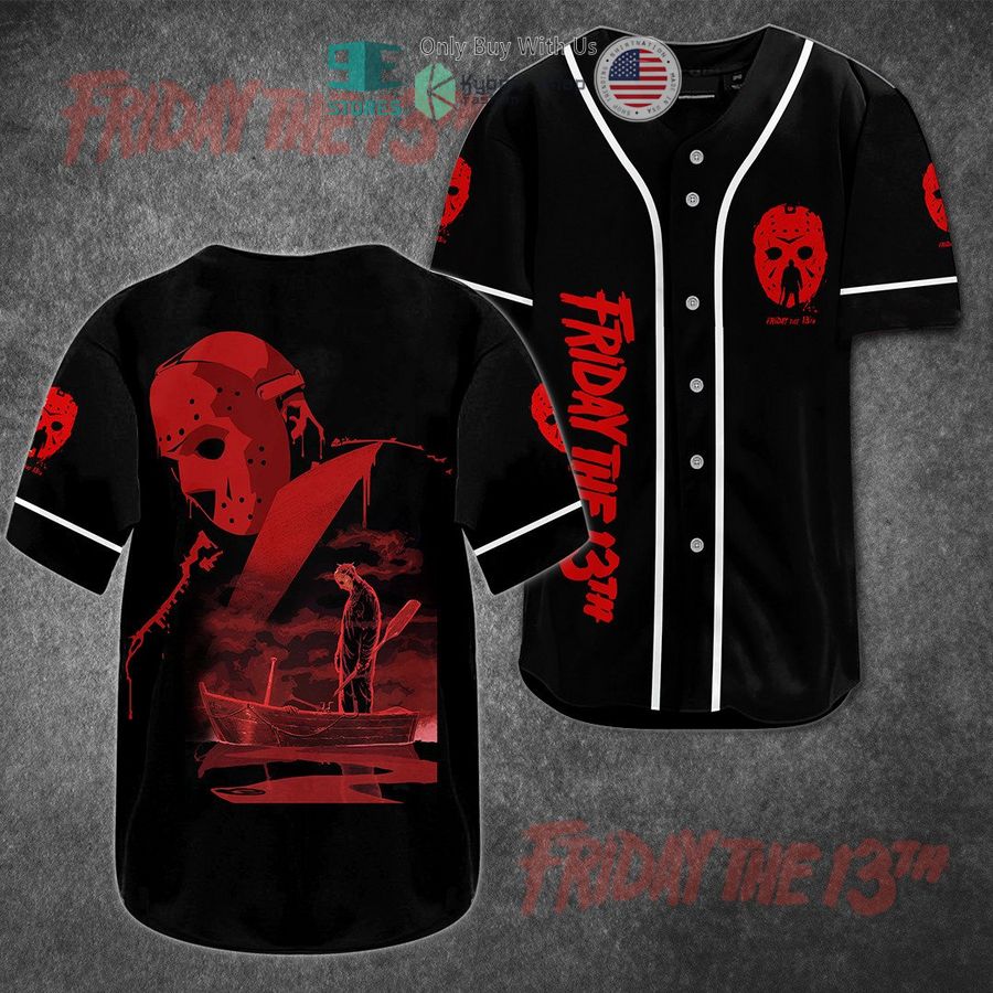 BEST Friday the 13th Jason Voorhees black Baseball Jersey baseball jersey product view 1