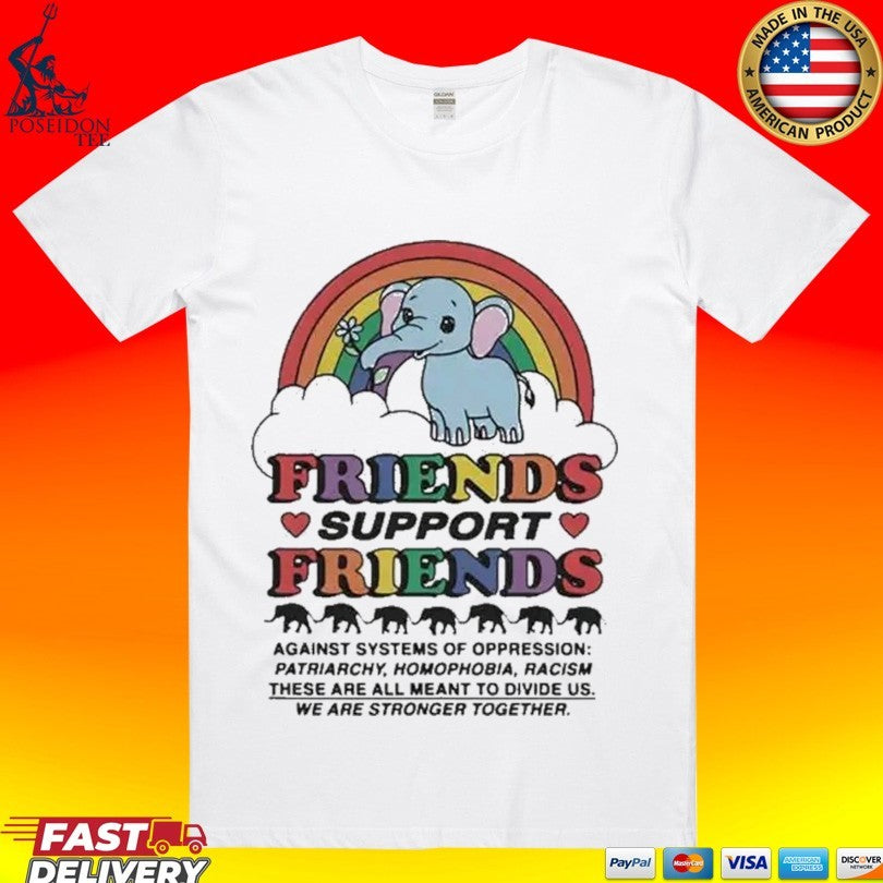 Friends Support Friends Environmental Awareness Kawaii T-shirt Unisex T-shirt, Sweatshirt, Hoodie, Long Sleeve Tee - T-Shirt, Sweatshirt, Hoodie