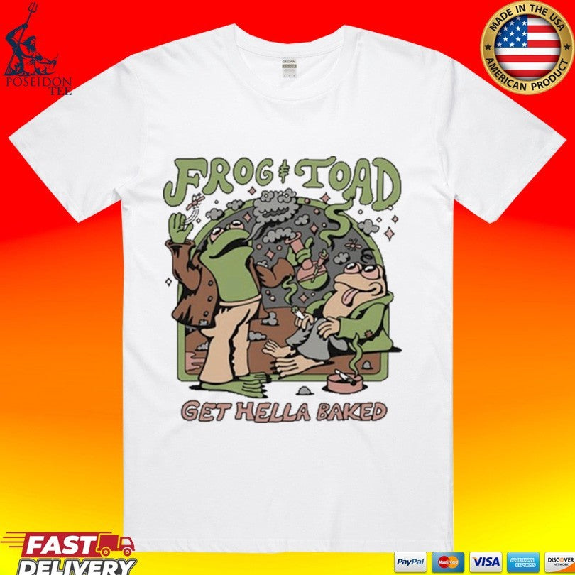 Frog And Toad Get Hella Baked T-shirt Unisex T-shirt, Sweatshirt, Hoodie, Long Sleeve Tee - T-Shirt, Sweatshirt, Hoodie