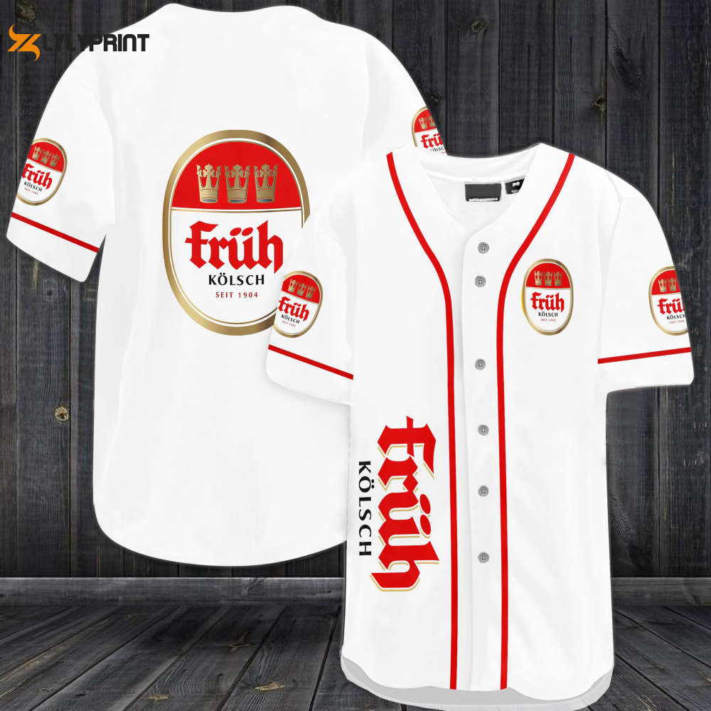 Fruh Kolsch Baseball Jersey - lylyprint.com baseball jersey product view 1