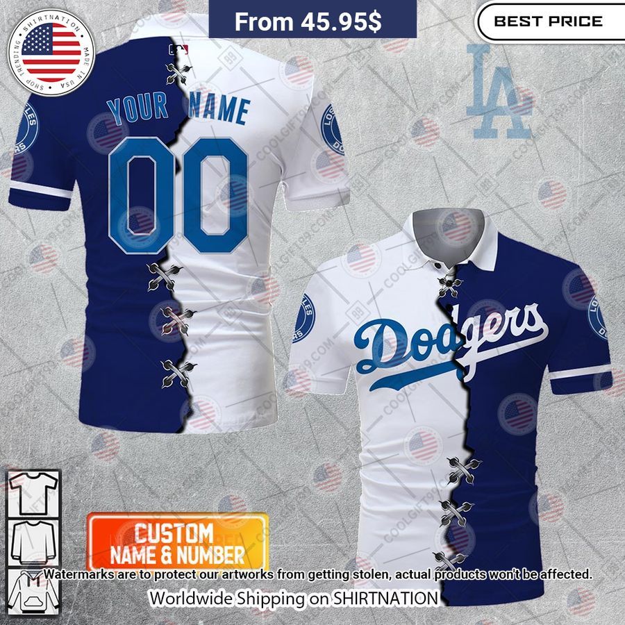 MLB Los Angeles Dodgers Mix jersey Style Custom Polo baseball jersey product view 1