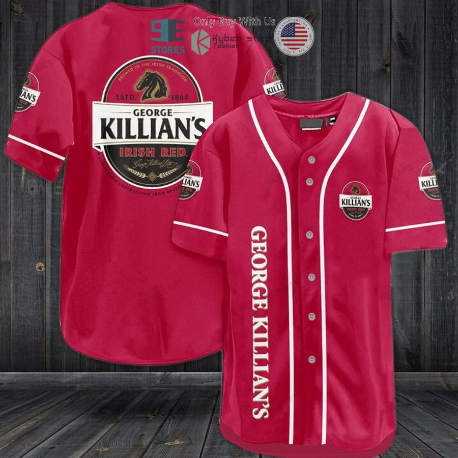BEST George Killian's Irish Red logo pink Baseball Jersey baseball jersey product view 1
