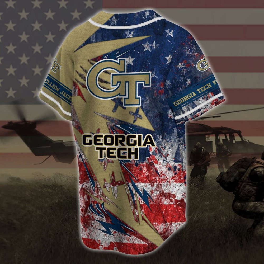 Georgia Tech Yellow Jackets Baseball Jersey Fan Gifts - lylyprint.com baseball jersey product view 3