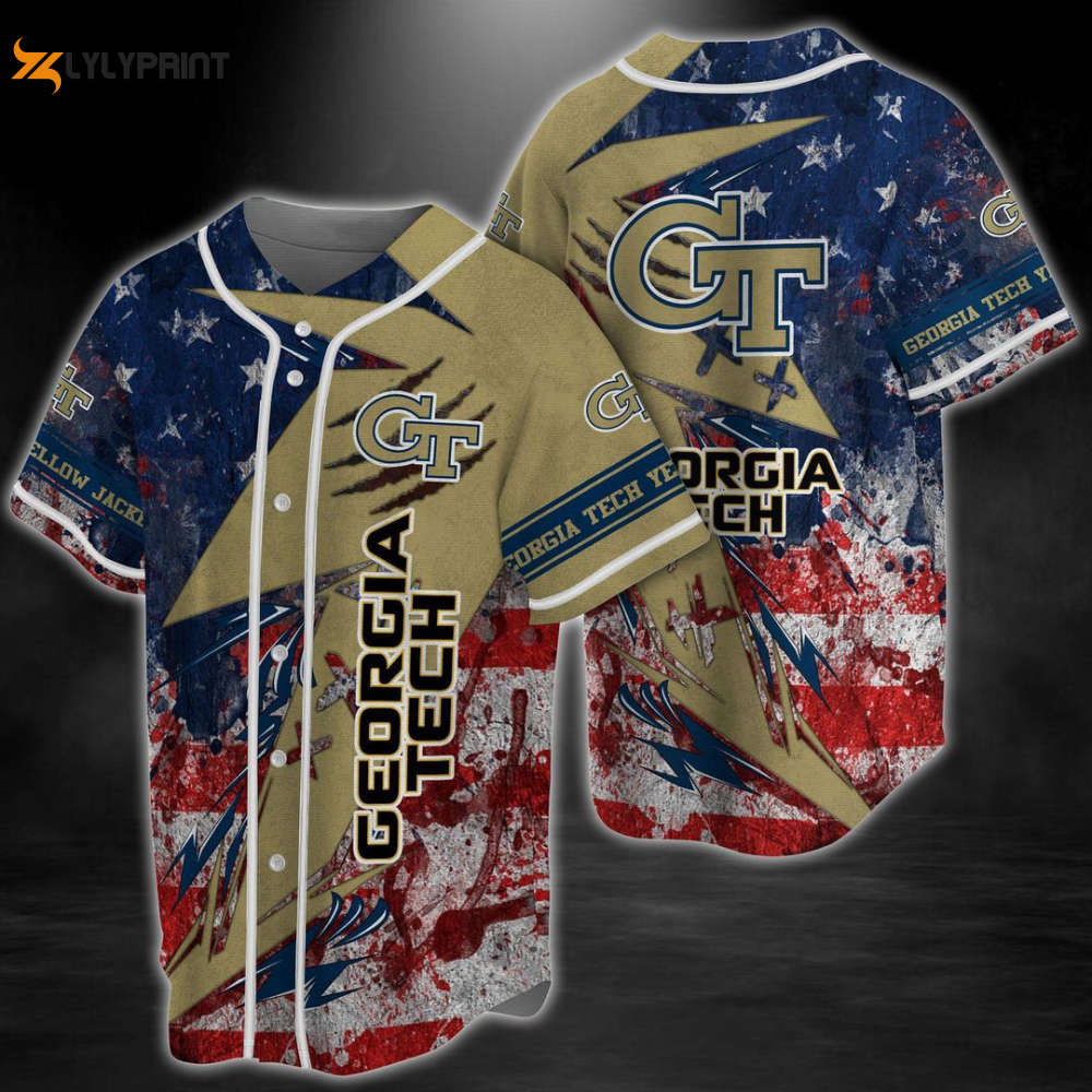 Georgia Tech Yellow Jackets Baseball Jersey Fan Gifts - lylyprint.com baseball jersey product view 1