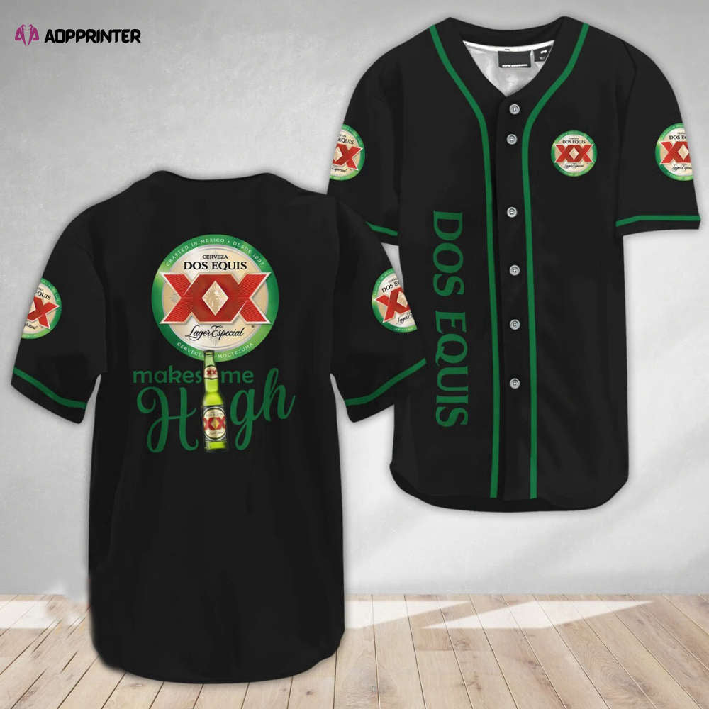 Get Elevated with Dos Equis: High Baseball Jersey for Ultimate Style baseball jersey product view 1