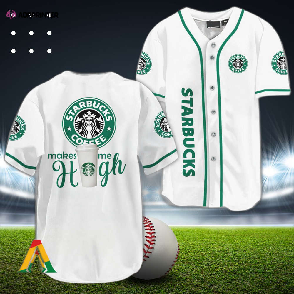 Get Elevated with Starbucks Make Me High Baseball Jersey – Stand Out in Style baseball jersey product view 1
