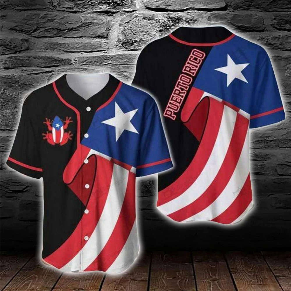 Get Your Puerto Rico Coqui Flag Baseball Jersey – Show Your Pride baseball jersey product view 2