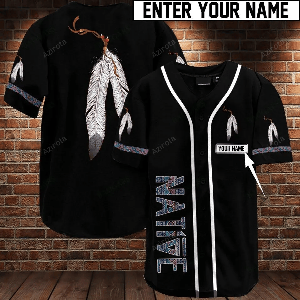 Native American Personalized Name Baseball Jersey 376 baseball jersey product view 1
