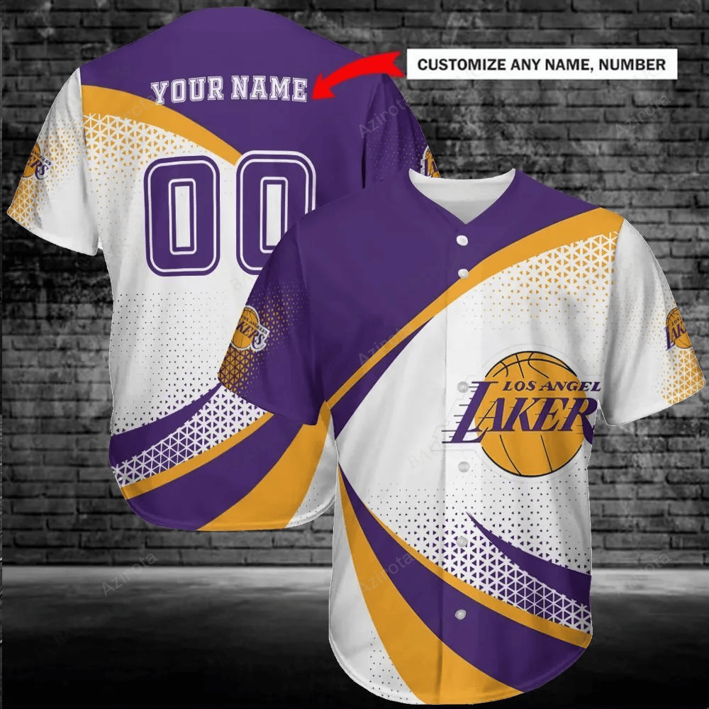 Los Angeles Lakers Personalized Baseball Jersey 237 baseball jersey product view 1
