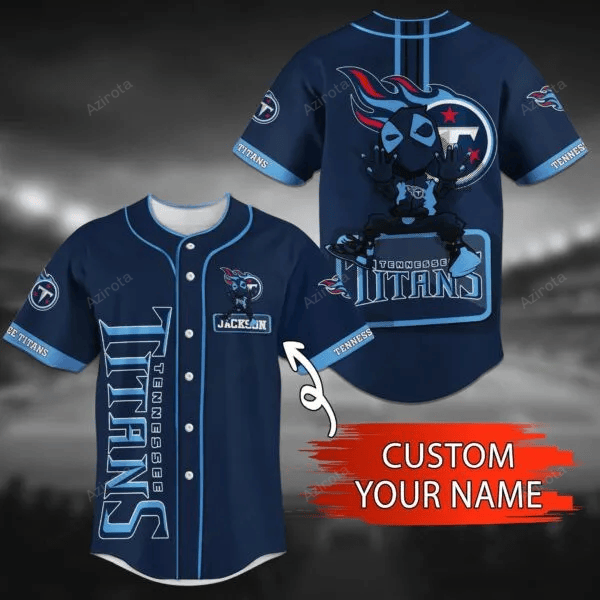 Tennessee Titans Personalized Baseball Jersey Bg58 baseball jersey product view 1