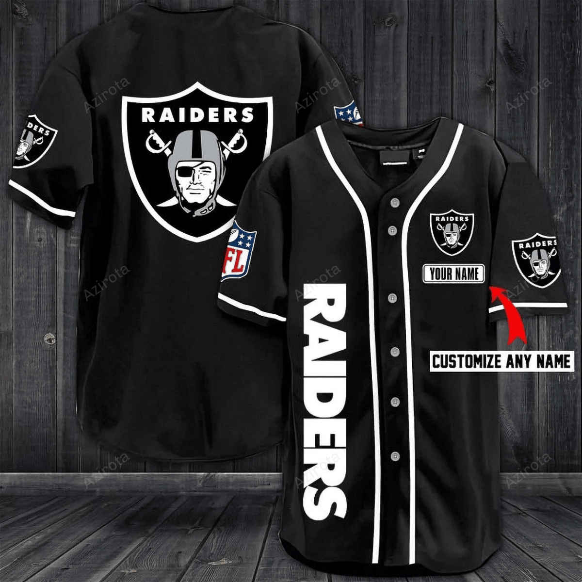 Oakland Raiders Personalized Custom Name For You Baseball Jersey baseball jersey product view 1