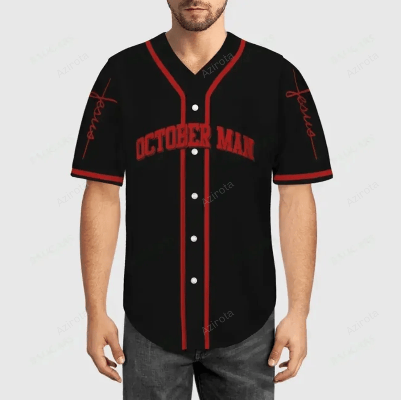 October Man A Warrior Of Christ Baseball Jersey 141 baseball jersey product view 1