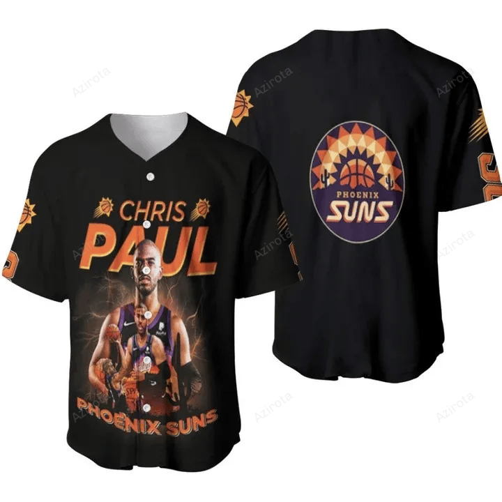 Phoenix Suns Chris Paul Nba Players 3D Allover Designed Style Baseball Jersey Nba Gift For Fans baseball jersey product view 1