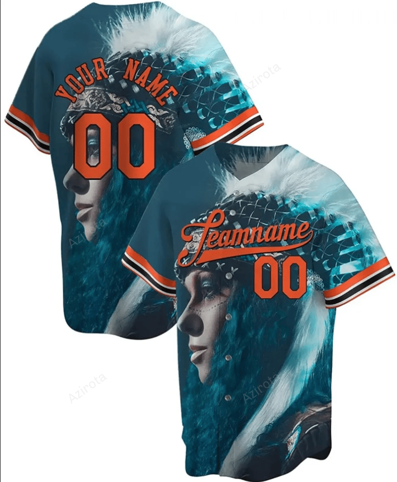 Personalized Girl Face Blue Color Printed Name And Number Idea Gift For Fans Baseball Jersey baseball jersey product view 1