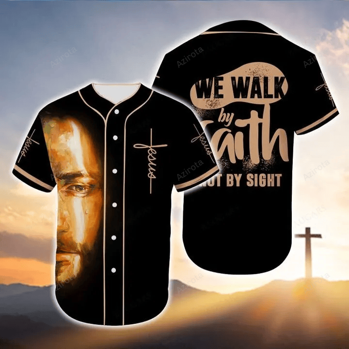 Jesus We Walk By Faith Not By Sight Baseball Jersey Cm 445 baseball jersey product view 1