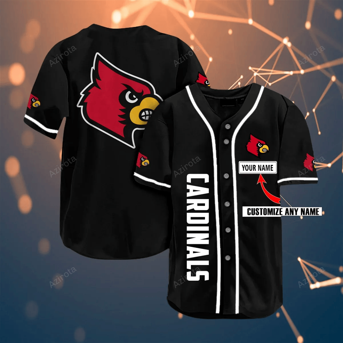 Louisville Cardinals Personalized Name Ncaa Fans Team 3d Customization Gifts Baseball Jersey - Zimustore baseball jersey product view 1