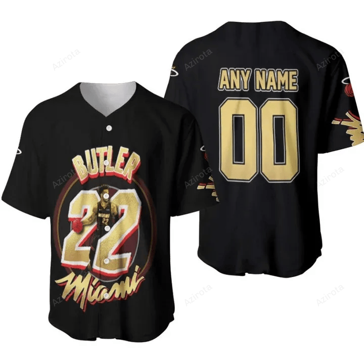 Miami Heat Jimmy Butler 22 Nba Small Forward Personalized Baseball Jersey Nba Gift For Fans baseball jersey product view 1