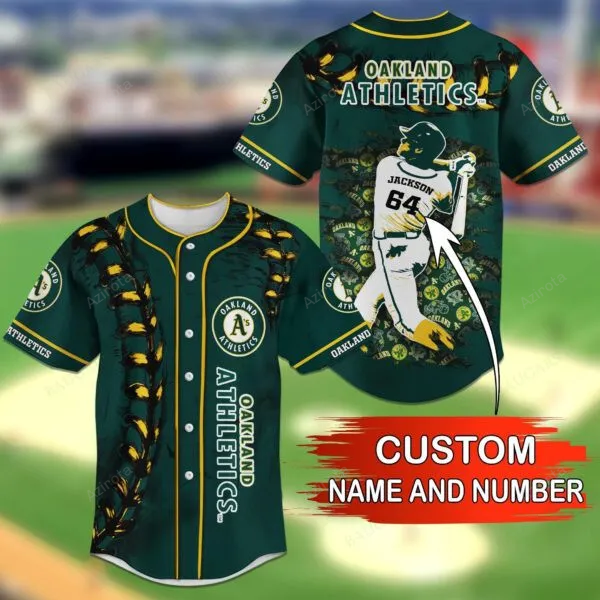 Oakland Athletics Personalized Baseball Jersey Bg12 baseball jersey product view 1
