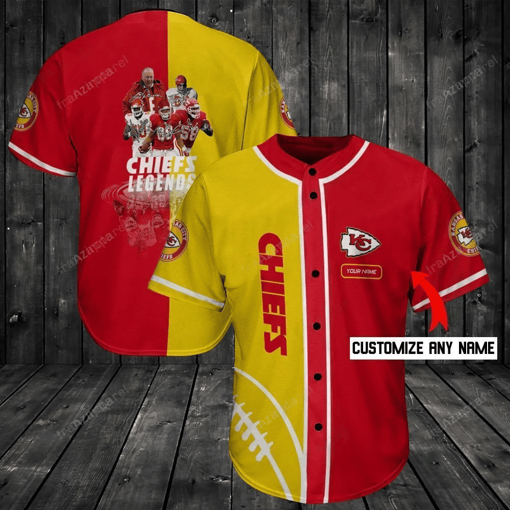 Kansas City Chiefs Personalized Baseball Jersey Shirt 95 baseball jersey product view 1