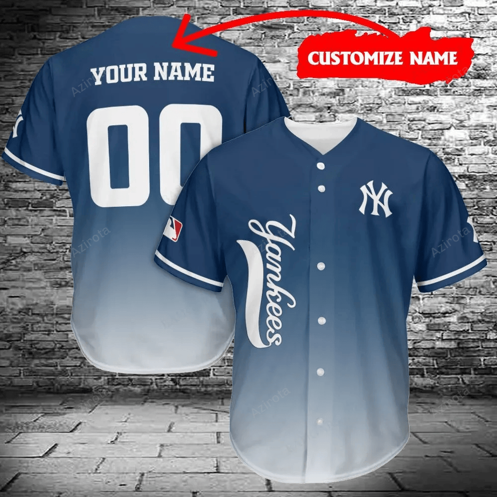 New York Yankees Personalized Baseball Jersey 474 baseball jersey product view 1