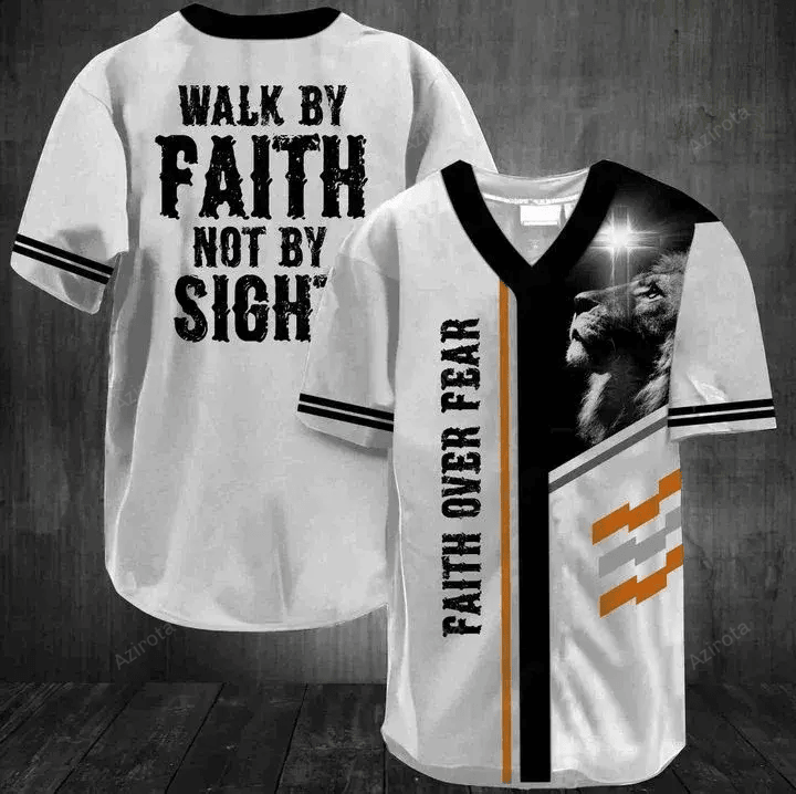 Jesus Walk By Faith Not By Sight Baseball Jersey 144 baseball jersey product view 1
