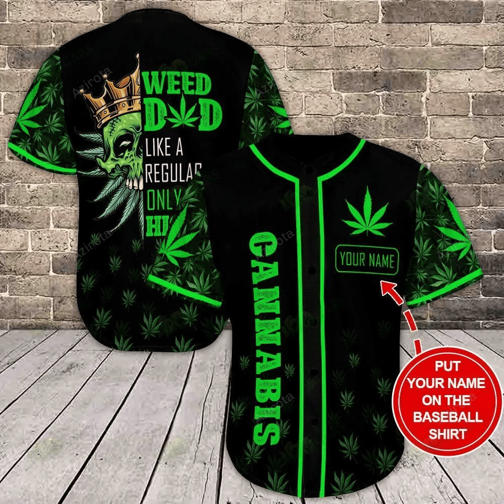 Weed Personalized Baseball Jersey Shirt 3 baseball jersey product view 1