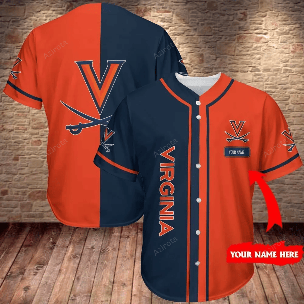 Virginia Cavaliers Personalized Baseball Jersey 348 baseball jersey product view 1