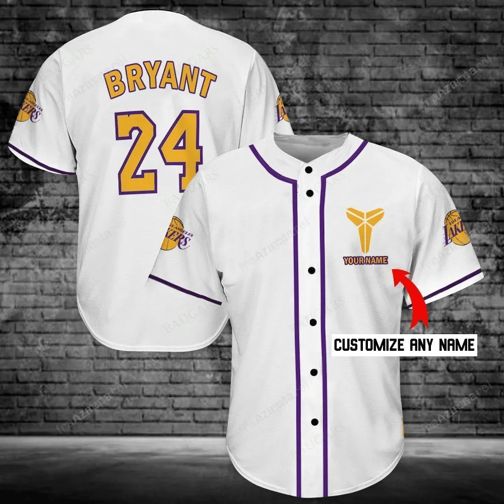 Kobe Bryant Personalized Baseball Jersey Shirt 77 baseball jersey product view 1