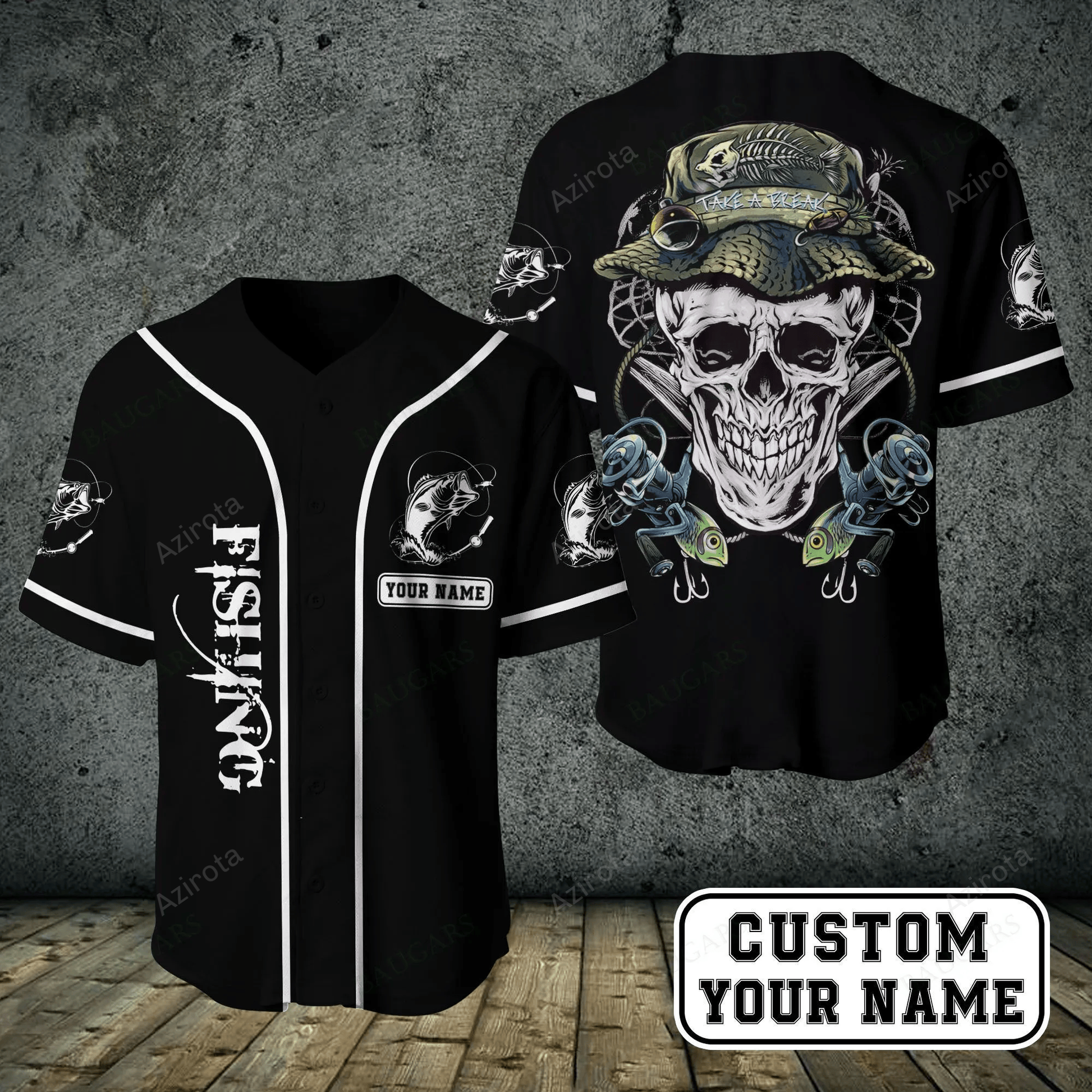 Personalized Fishing Lover Baseball Jersey 234 baseball jersey product view 1