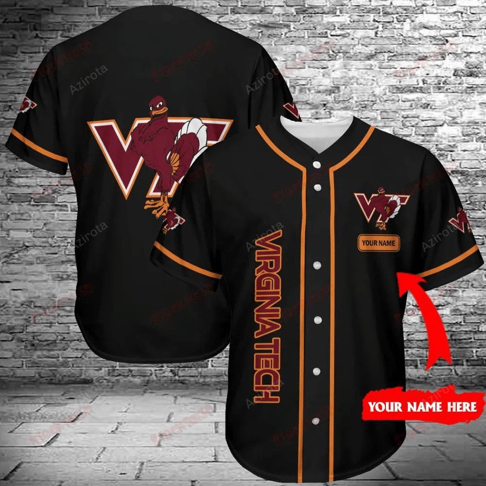 Virginia Tech Hokies Personalized Baseball Jersey 372 baseball jersey product view 1