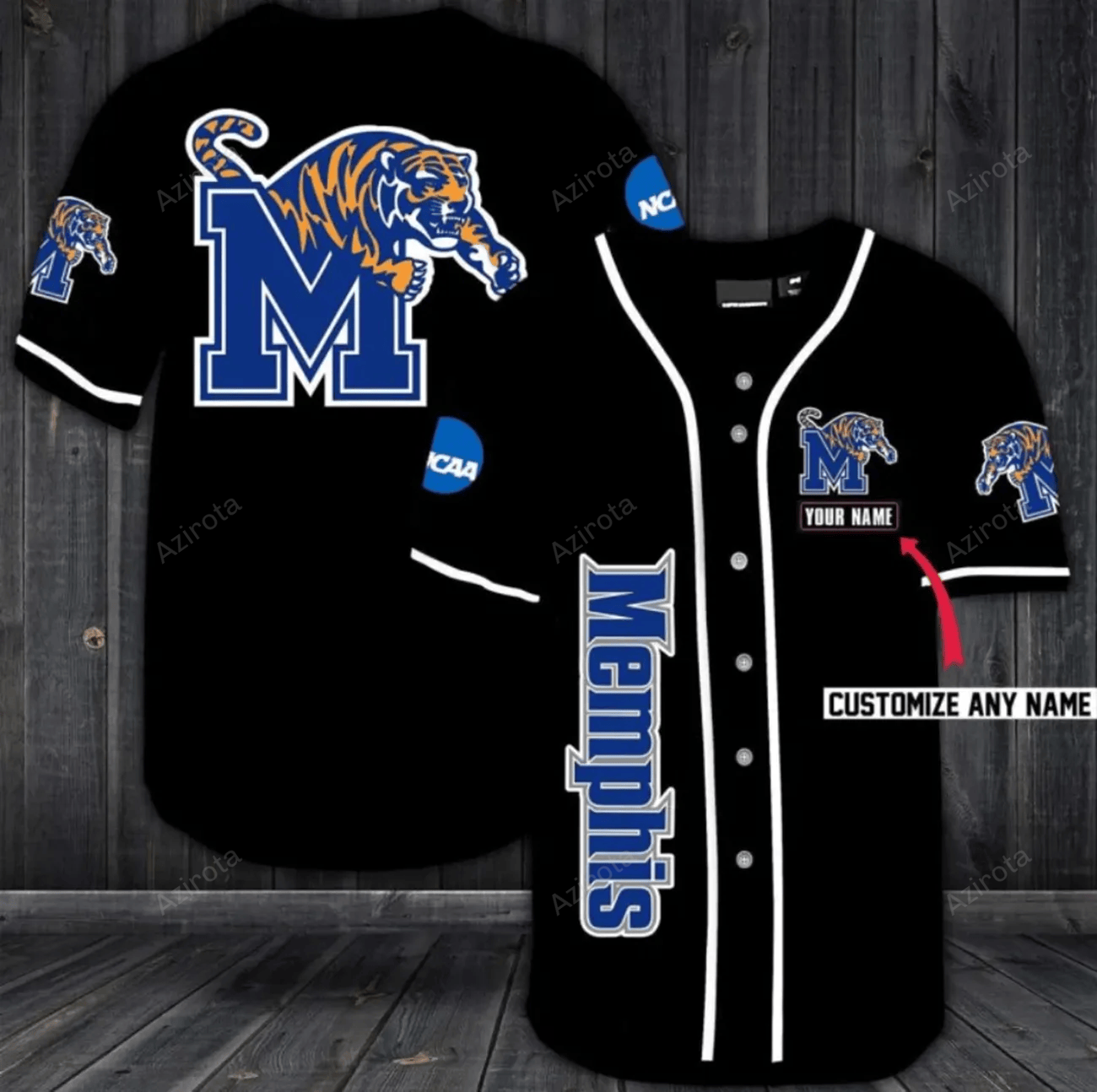 Memphis Tigers Personalized Custom Name For You Baseball Jersey baseball jersey product view 1