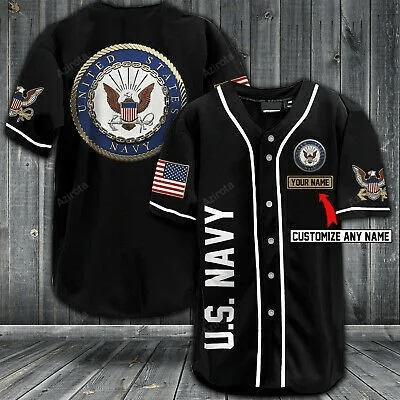 U.S Navy Personalized Baseball Jersey 16 baseball jersey product view 1