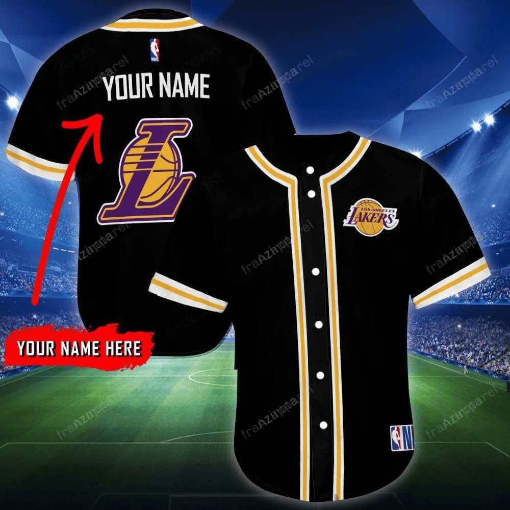 Los Angeles Lakers Personalized Baseball Jersey Shirt 91 baseball jersey product view 1