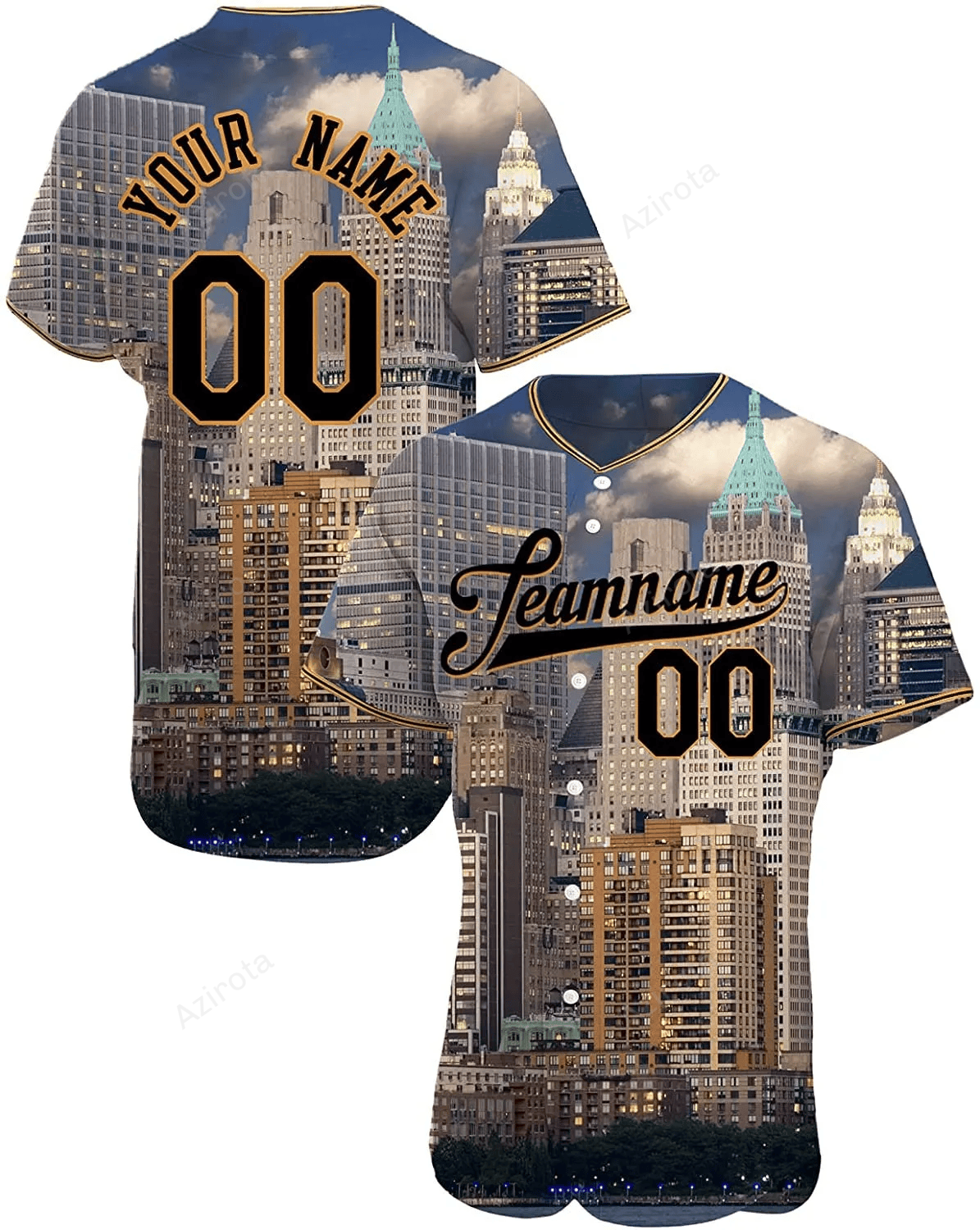 Personalized New York City Printed Name And Number Idea Gift For Fans Baseball Jersey - Zimustore baseball jersey product view 1