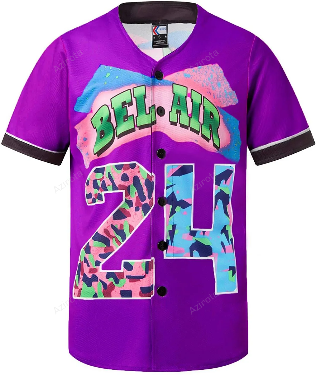 Personalized Purple Shirts Hip Hop 90s Fashion Custom Number Idea Gift For Fans Baseball Jersey - Zimustore baseball jersey product view 1