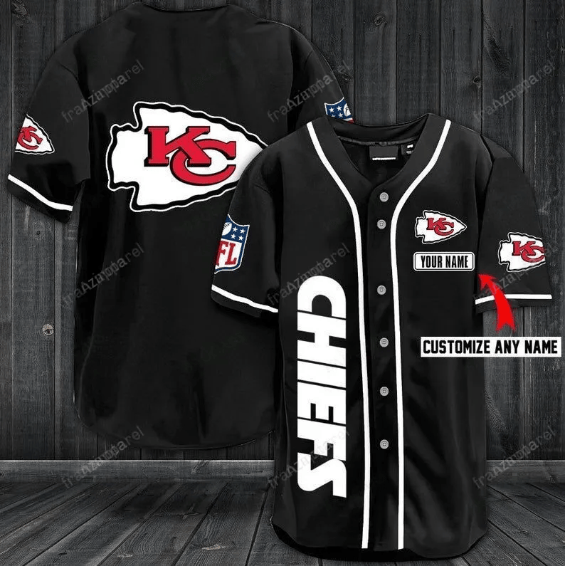 Kansas City Chiefs Personalized Baseball Jersey Shirt 40 baseball jersey product view 1