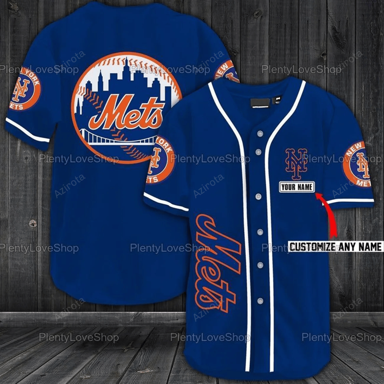 New York Mets Personalized Baseball Jersey 316 baseball jersey product view 1