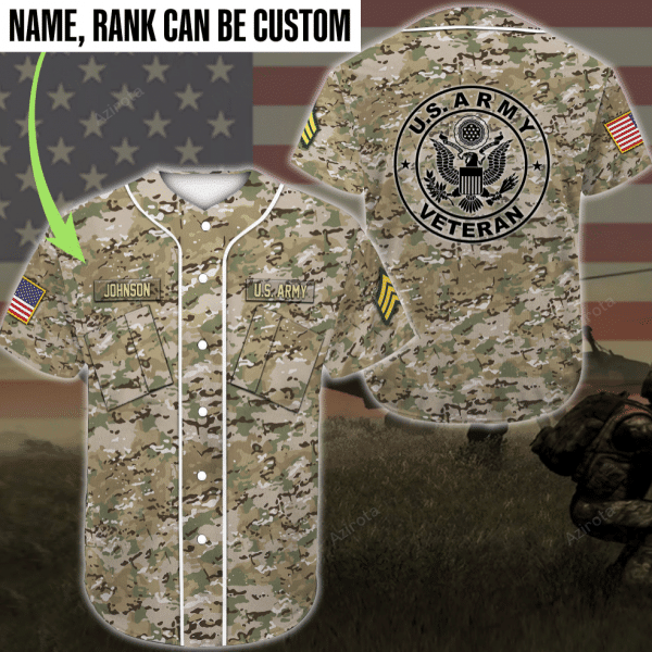 U.S Army Personalized Baseball Jersey 13 baseball jersey product view 1