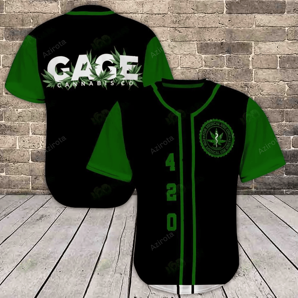 Weed Baseball Jersey Shirt 6 baseball jersey product view 1