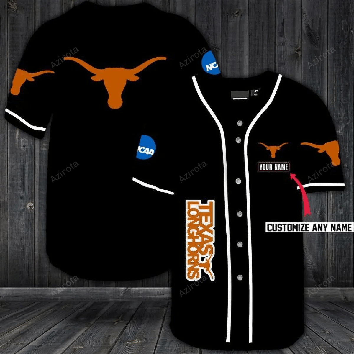 Texas Longhorns Personalized Custom Name For You Baseball Jersey baseball jersey product view 1