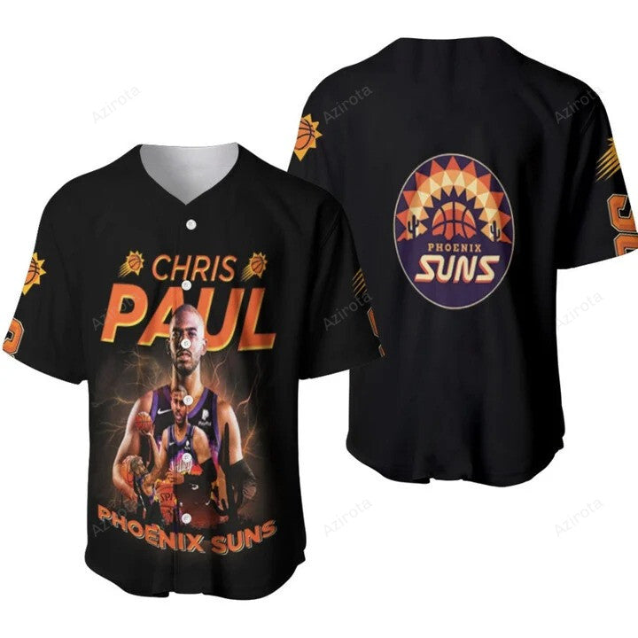 Phoenix Suns Chris Paul Nba Players 3 D Allover Designed Style Baseball Jersey Nba Gift For Fans baseball jersey product view 1