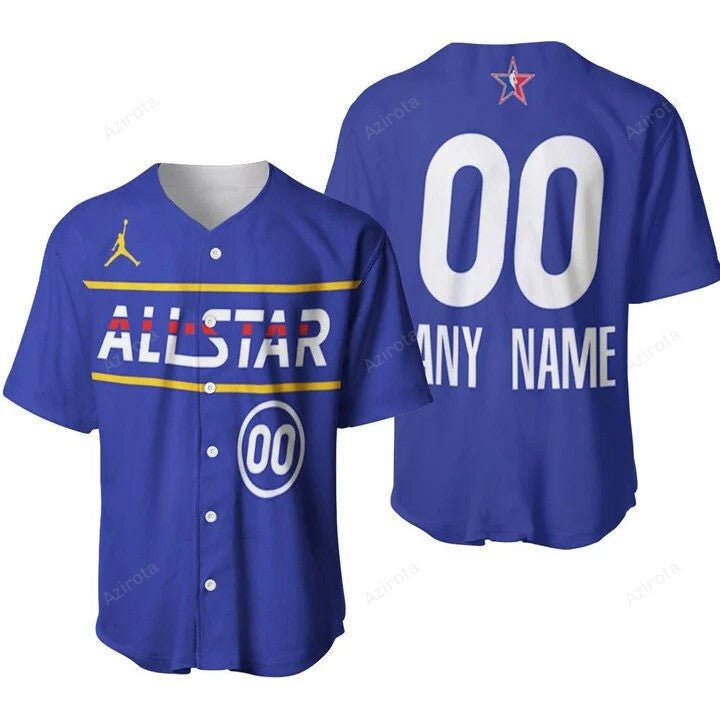 Wizards Nba Basketball All Star Eastern Conference Blue Jersey Baseball Jersey Nba Gift For Fans baseball jersey product view 1