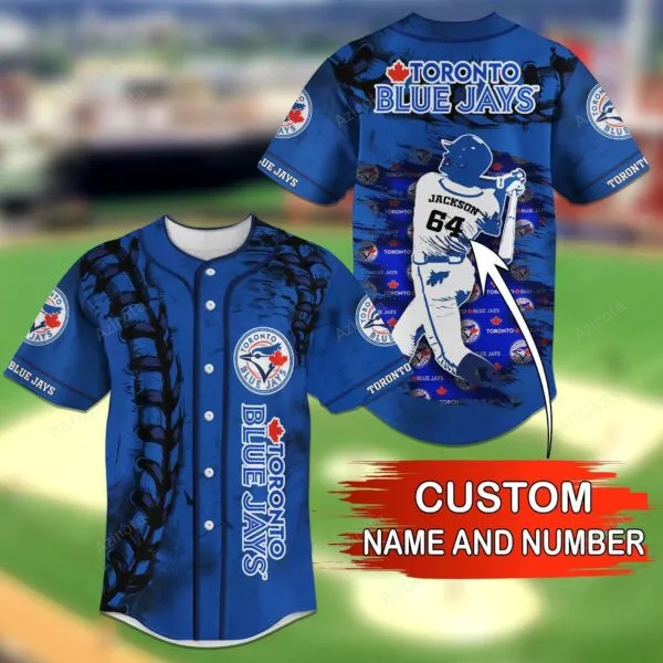 Toronto Blue Jays Personalized Baseball Jersey Bg13 baseball jersey product view 1
