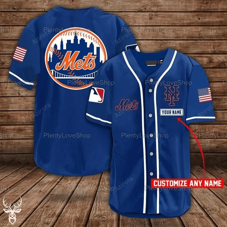 New York Mets Personalized Baseball Jersey 317 baseball jersey product view 1