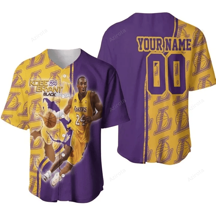Legend Kobe Bryant 24 Los Angeles Lakers Nba Western Conference Personalized Baseball Jersey Nba Gift For Fans baseball jersey product view 1
