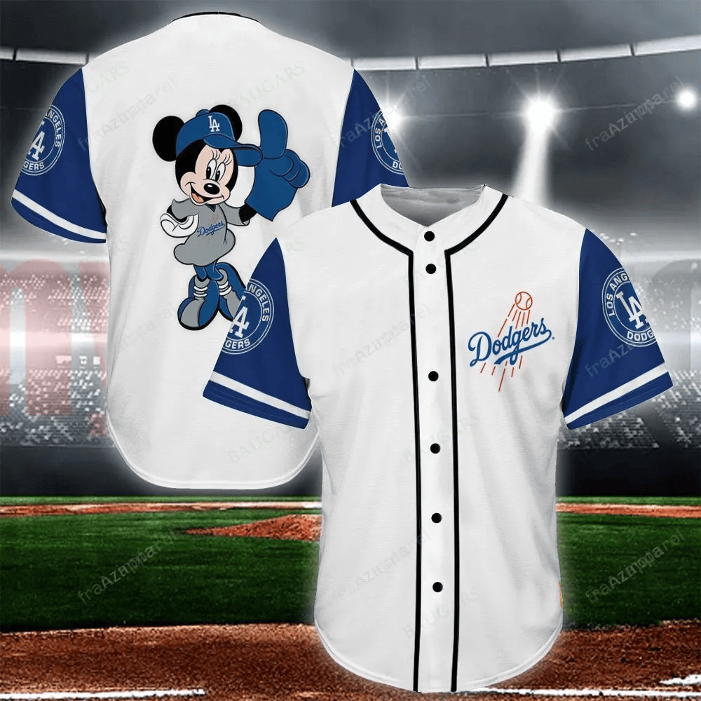 Minnie Los Angeles Dodgers Baseball Jersey 13 baseball jersey product view 1